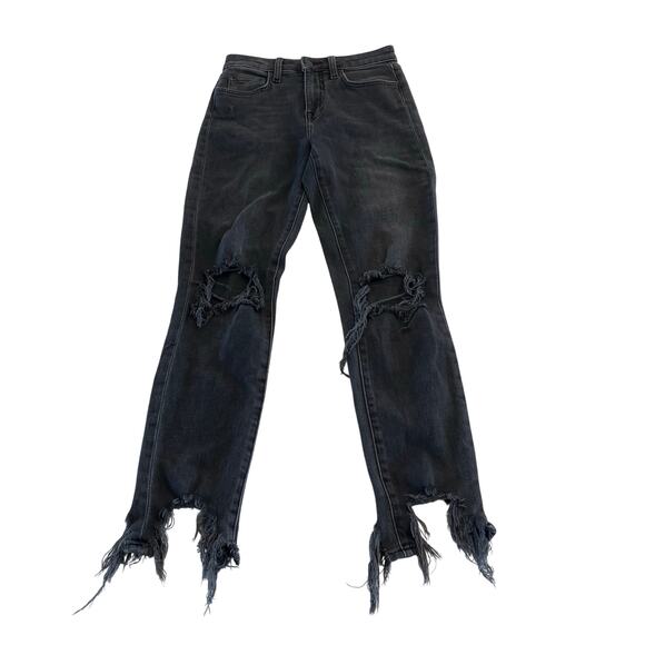 L'AGENCE High Line Skinny Jeans in Nighttime Destruction Distressed Size 25 - Picture 3 of 12